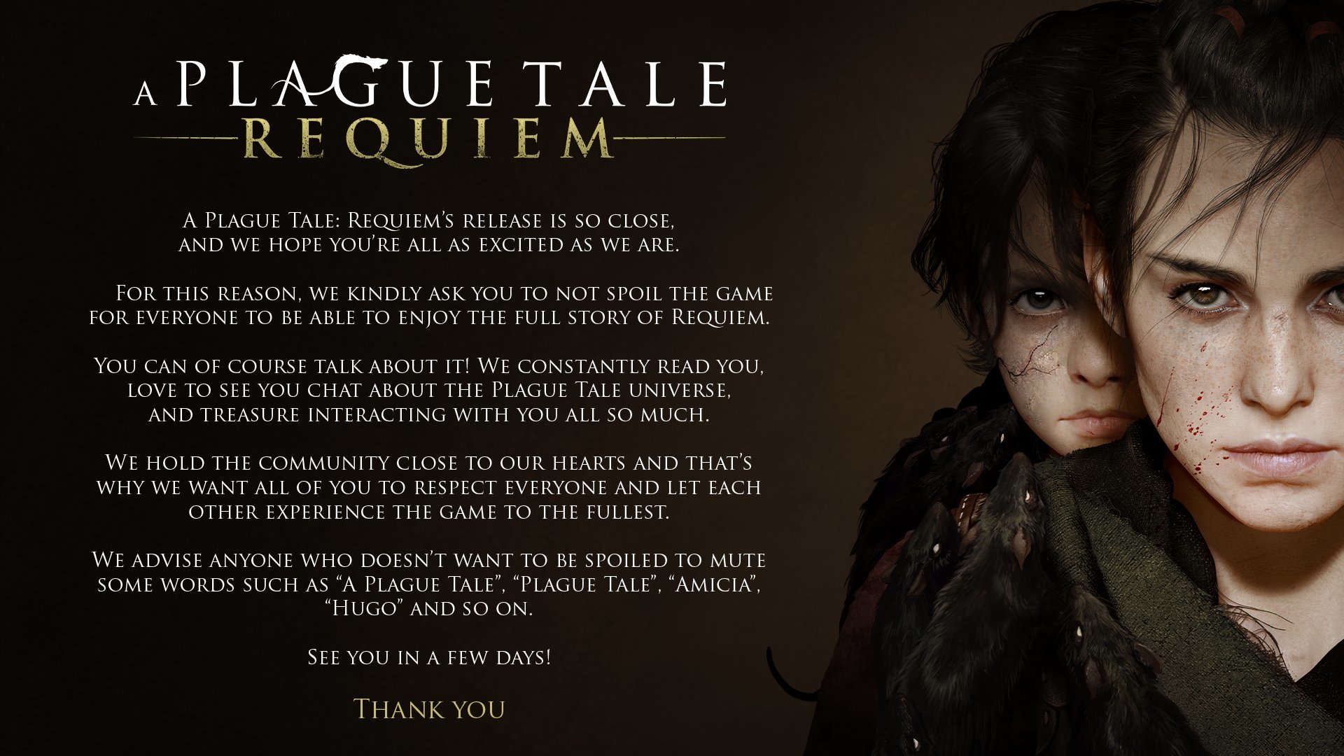 阿索博：請不要劇透《瘟疫傳說：安魂曲》給任何人看 - A Plague Tale: Requiem - Gamereactor	