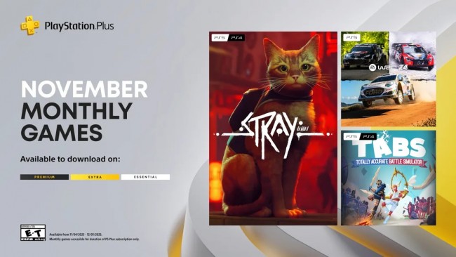 PlayStation Plus 遊戲非常多樣化,11 月將推出 Stray、EA Sports WRC 和 TABS