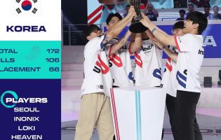 韓國是PUBG國家杯的新冠軍