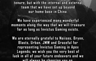 Invictus Gaming正在離開競爭性Apex Legends