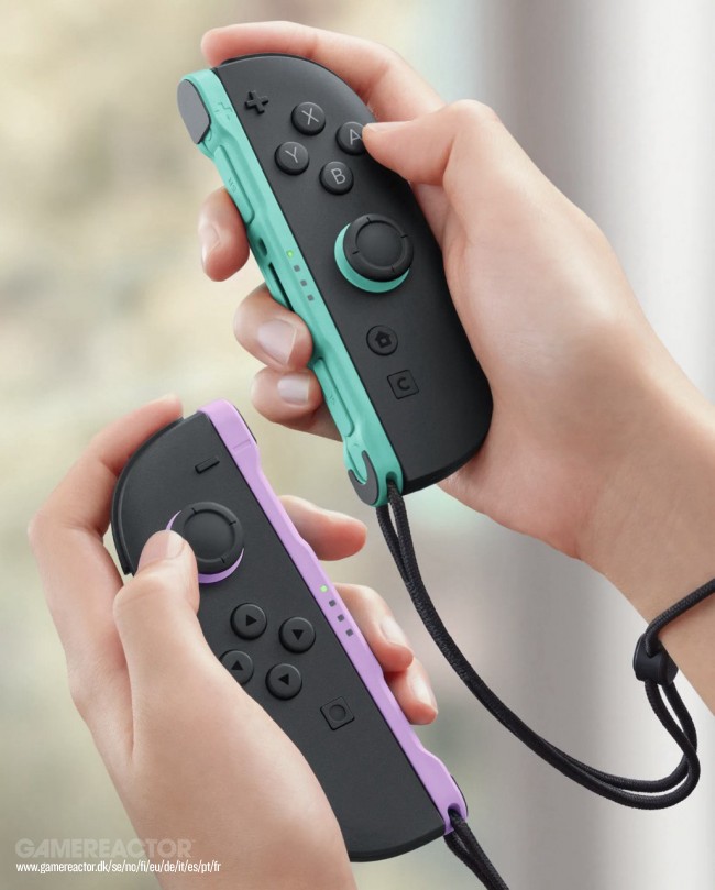 任天堂為 Switch 2 推出淺紫色（左）和淺綠（右）Joy-Con 2 控制器